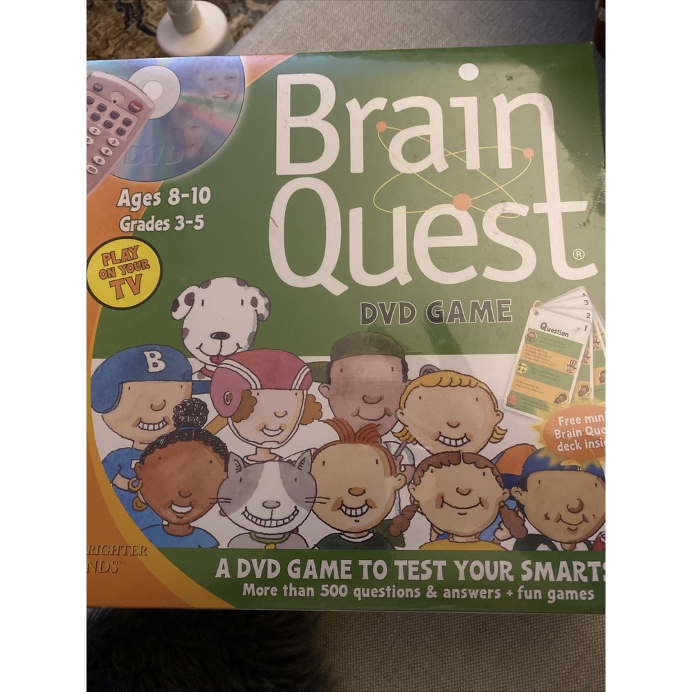 BRAIN QUEST DVD GAME By BRIGHTER MINDS PLAY ON YOUR TV; OVER 500 QUESTIONS!! (M)